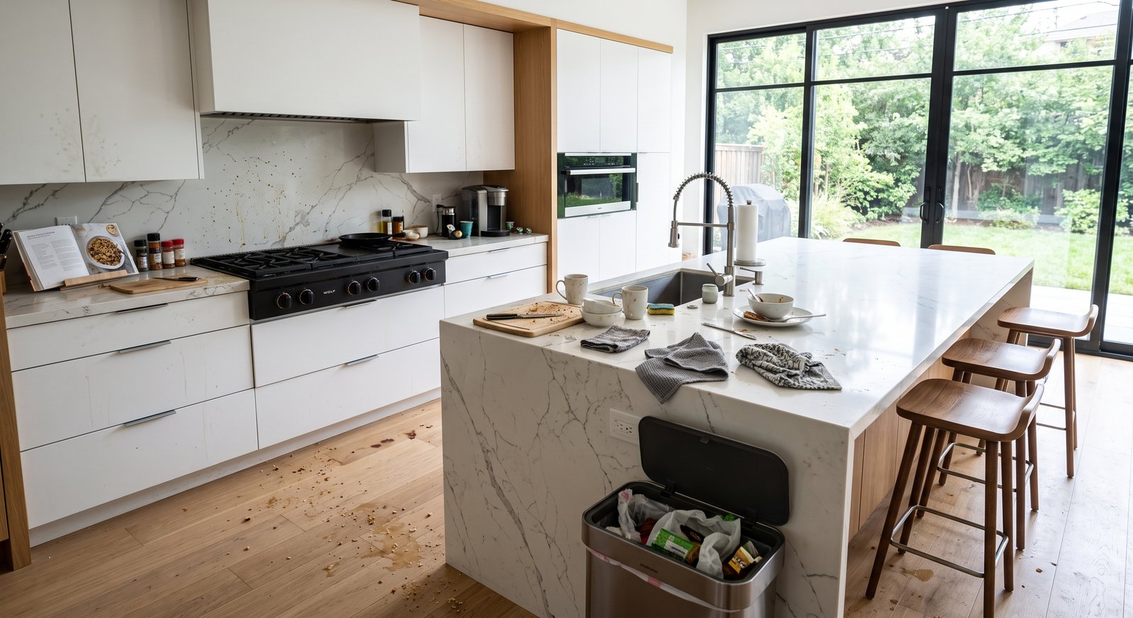 Kitchen before professional cleaning by ACS